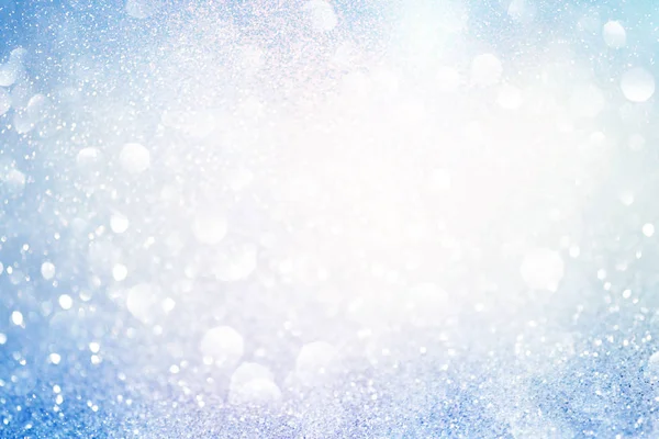 Luci Natale Scintillanti Blu Sfondo Astratto Offuscato — Foto Stock