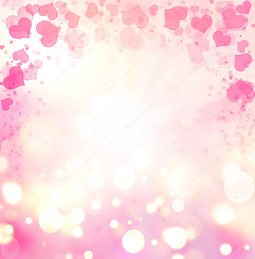 Valentine Hearts Abstract Pink Background. St.Valentine's Day Wallpaper. Heart Holiday Backdrop