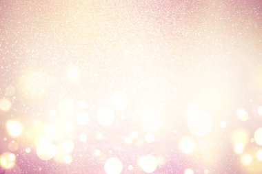 Soyut odandan çıkarılmış ışıklar, ışıl ışıl tatil arka planı, altın tonlarıyla, zarif Noel arkaplanı.