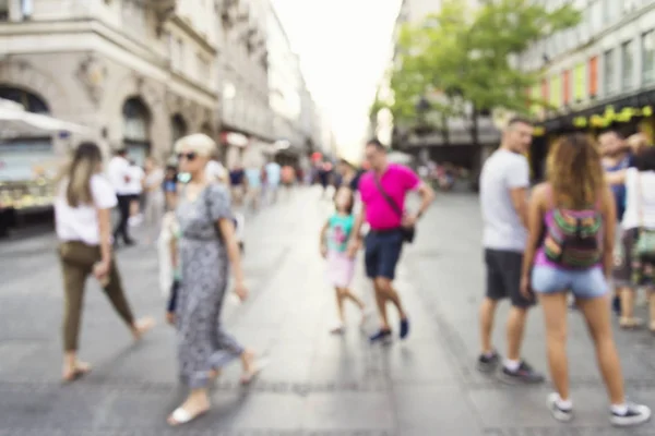 Astratto Sfocatura Persone Sfondo Sagome Persone Irriconoscibili Che Camminano Una — Foto Stock