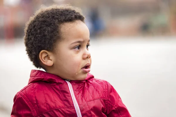 Portrait Scared Crying Boy — Stock Photo, Image