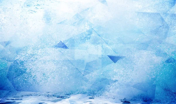 Абстрактный Морской Геометрический Фон Треугольниками Водными Волнами — стоковое фото