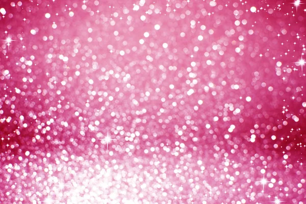 Pink white glittering Christmas lights. Blurred abstract backg — Stock Photo, Image