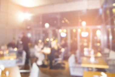 Kahve dükkanı veya kafe restoran ile soyut bokeh ışık görüntü arka plan bulanıklık