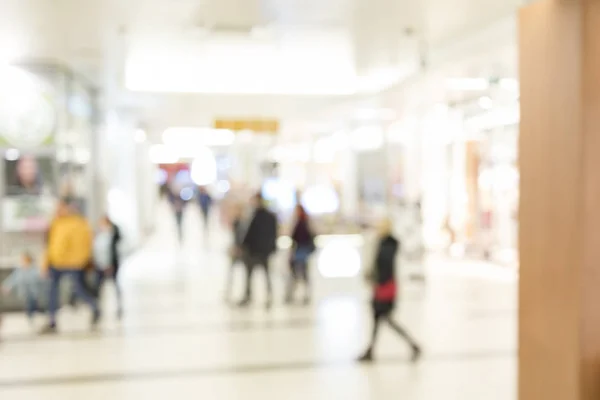 Loja Blur Com Fundo Bokeh Silhuetas Pessoas Negócios Movimento Desfocado — Fotografia de Stock