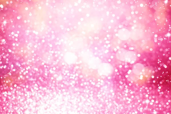粉色闪亮的圣诞彩灯 模糊的抽象背景 — 图库照片