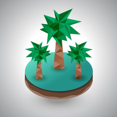 İzometrik avuç içi toprak parçası üzerinde