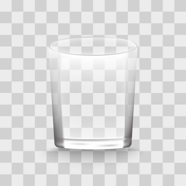 Şeffaf vektör su cam izole ve gölge