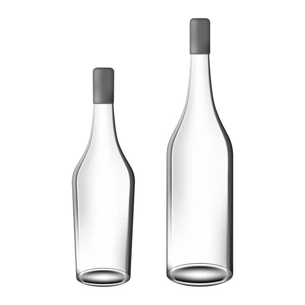 Vector alkohol glasflaska med skugga — Stock vektor
