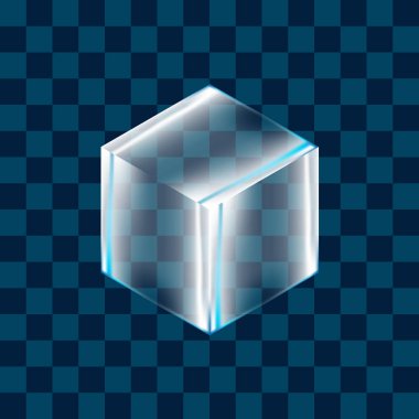 Saydam arka plan üzerinde gerçekçi Ice cube