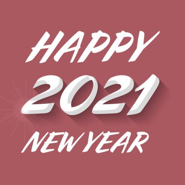 Mutlu yeni yıl 2021 afiş ile el yazısı metin