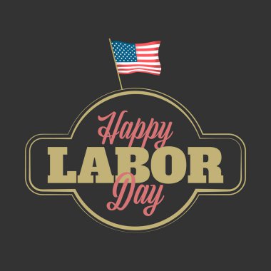 İşçi Bayramı vektör afiş Amerikan bayrağı ile