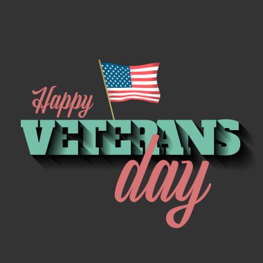 Gaziler günü afiş Amerikan bayrağı ile