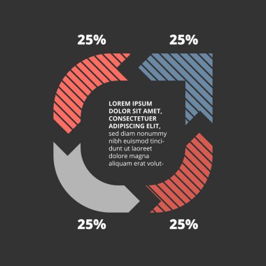 Düz tasarım Infographic bir örnek metin içeriği ile