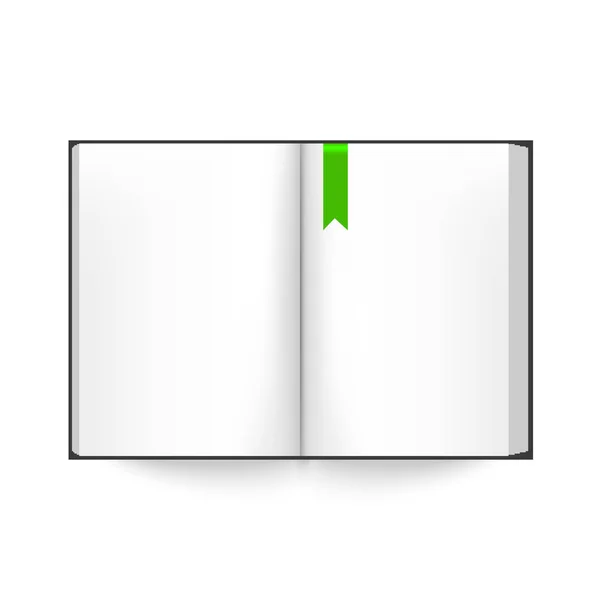 Geopende boek met lege pagina's mock up — Stockvector