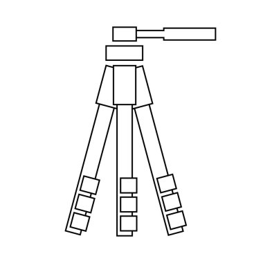 Beyaz anahat vektör tripod simgesini