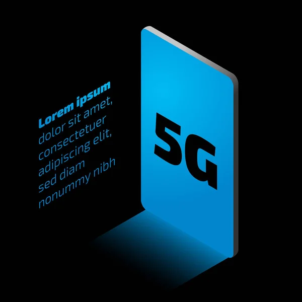 5g internet network isometric banner in vector — Stock Vector