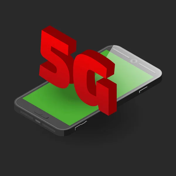 5g internet network isometric banner in vector — Stock Vector