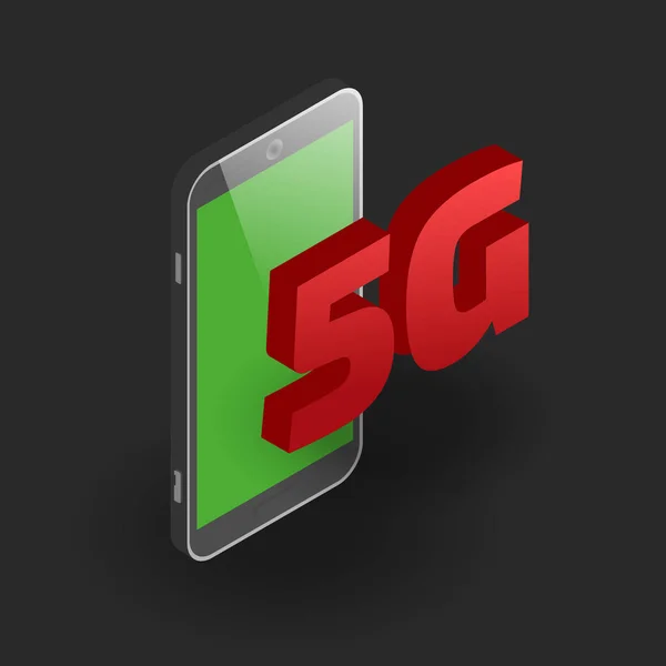 5g internet network isometric banner in vector — Stock Vector