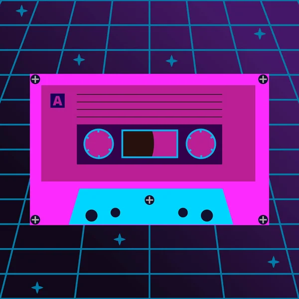 Audio cassette en el estilo de diseño vintage — Archivo Imágenes Vectoriales