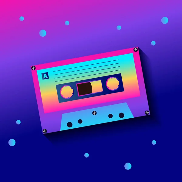 Audio cassette in the vintage design style — Stock Vector