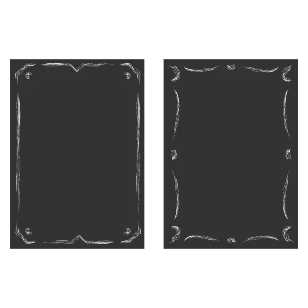 在黑色黑板上设置的复古小插曲 — 图库矢量图片