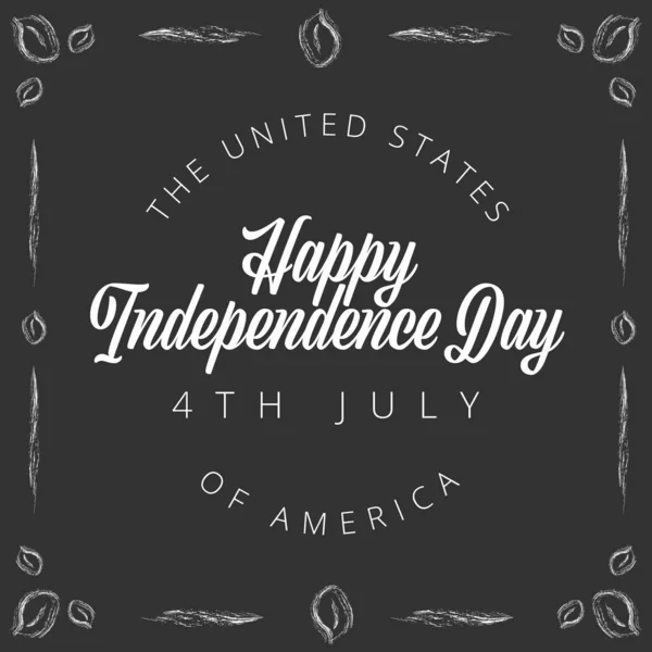 Feliz Día de la Independencia en EE.UU., tarjeta de vector vintage — Vector de stock
