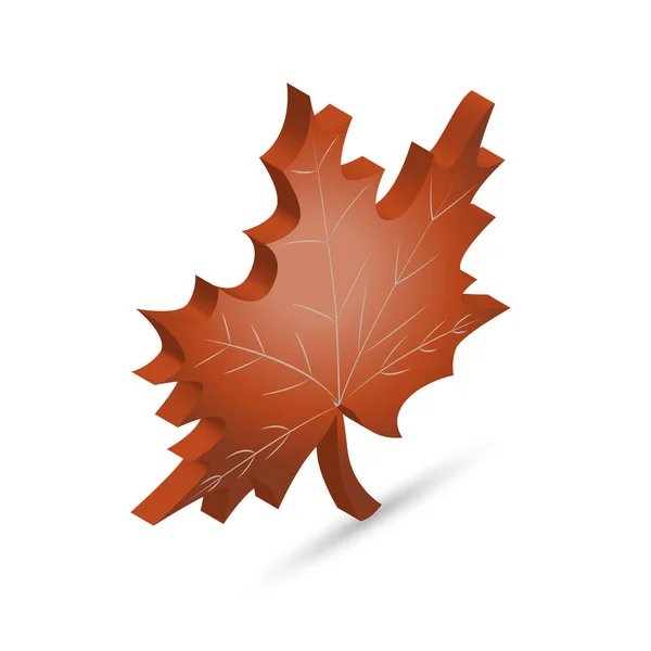 Maple Leaf ikon i isometrisk projektion — Stock vektor