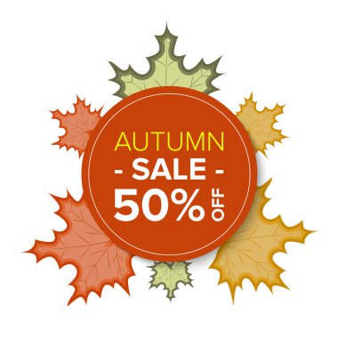 Akçaağaç yaprakları ile Sonbahar satış vektör afiş