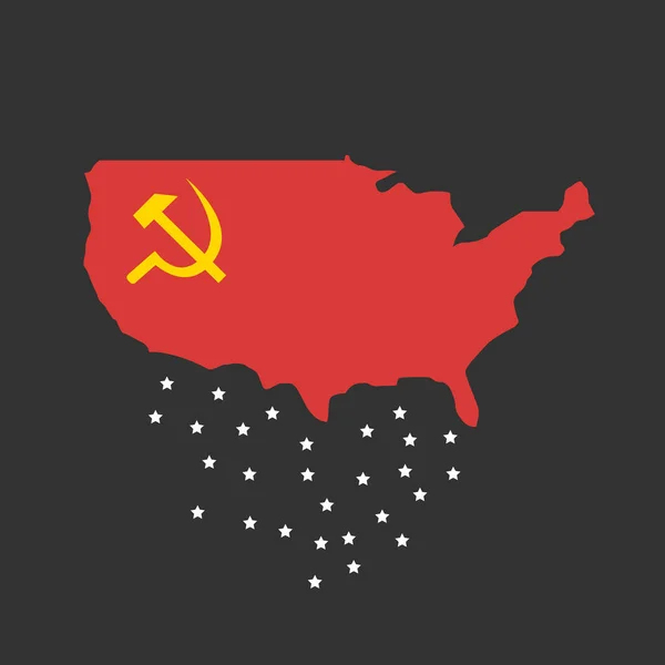 Mapa socialista dos Estados Unidos da América —  Vetores de Stock