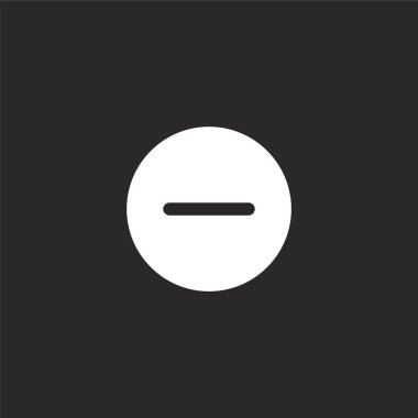 eksi simgesi. Web sitesi tasarımı ve mobil, uygulama geliştirme için doldurulmuş eksi simgesi. siyah arka plan üzerinde yalıtılmış doldurulmuş temel derleme koleksiyonundan eksi simgesi.