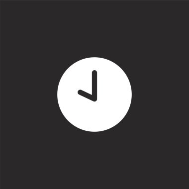 saat simgesi. Web sitesi tasarımı ve mobil, uygulama geliştirme için dolu saat simgesi. siyah arka plan üzerinde yalıtılmış dolu arabirim koleksiyonundan saat simgesi.