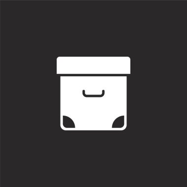 arşiv simgesi. Web sitesi tasarımı ve mobil, uygulama geliştirme için doldurulmuş arşiv simgesi. siyah arka plan üzerinde izole dolu temel derleme koleksiyonundan arşiv simgesi.