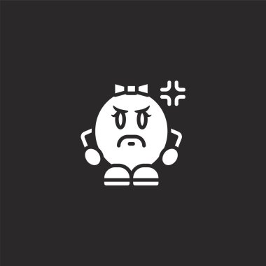 kızgın simge. Web sitesi tasarımı ve mobil, uygulama geliştirme için dolu kızgın simge. siyah arka plan üzerinde izole dolu emoji insanlar koleksiyonundan kızgın simge.