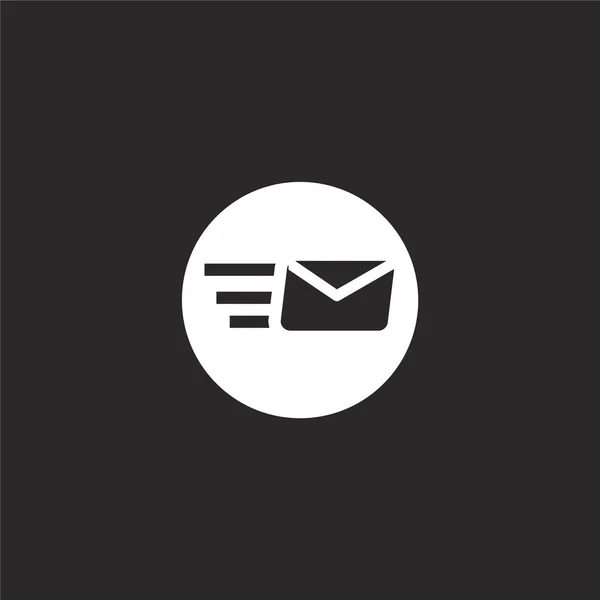 Значок почты. Заполненная иконка почты для разработки веб-сайтов и мобильных приложений. значок почты из коллекции заполненных интерфейсов, выделенный на черном фоне . — стоковый вектор