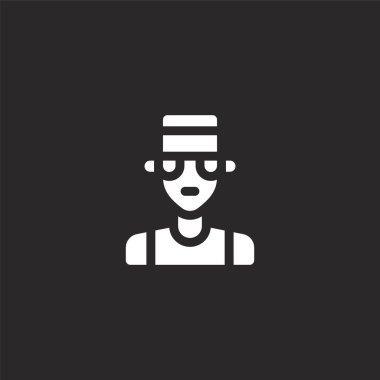 pimp icon. Filled pimp icon for website design and mobile, app development. pimp icon from filled urban tribes collection isolated on black background.