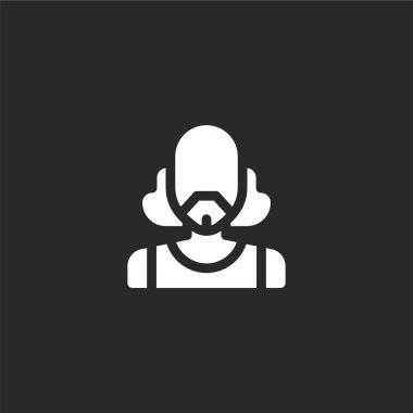 sanatçı simgesi. Web sitesi tasarımı ve mobil, uygulama geliştirme için doldurulmuş sanatçı simgesi. siyah arka plan üzerinde izole dolu kentsel kabileler koleksiyonundan sanatçı simgesi.