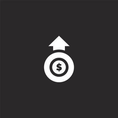 sikke simgesi. Web sitesi tasarımı ve mobil, uygulama geliştirme için dolu sikke simgesi. siyah arka plan üzerinde izole dolu pazarlama koleksiyonundan sikke simgesi.