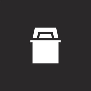 bin simgesi. Web sitesi tasarımı ve mobil, uygulama geliştirme için dolu bin simgesi. siyah arka plan üzerinde izole dolu şehir yaşam koleksiyonundan bin simgesi.
