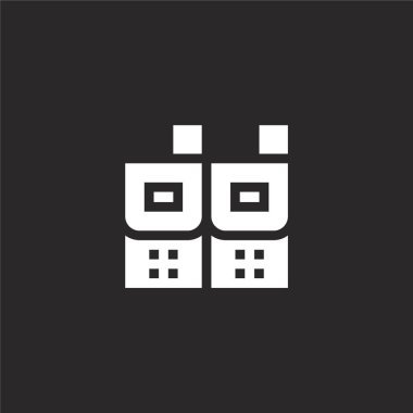 walkie talkies simgesi. Web sitesi tasarımı ve mobil, uygulama geliştirme için doldurulmuş walkie talkies simgesi. siyah arka plan üzerinde izole dolu acil servis koleksiyonundan walkie talkies simgesi.
