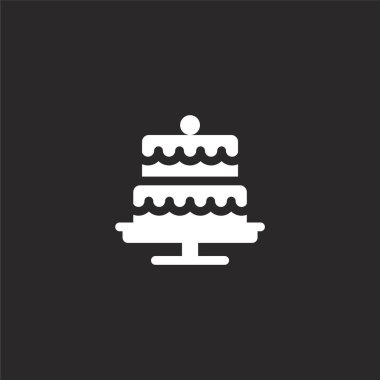 pasta simgesi. Web sitesi tasarımı ve mobil, uygulama geliştirme için doldurulmuş pasta simgesi. siyah arka plan üzerinde izole dolu yaz koleksiyonundan pasta simgesi.