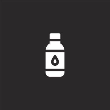 şişe simgesi. Web sitesi tasarımı ve mobil, uygulama geliştirme için doldurulmuş şişe simgesi. siyah arka plan üzerinde izole dolu müzik festivali koleksiyonundan şişe simgesi.