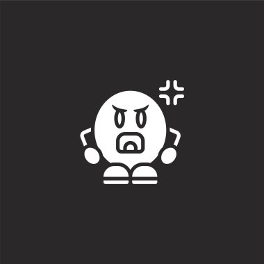 bağıran simge. Web sitesi tasarımı ve mobil, uygulama geliştirme için dolu bağırma simgesi. siyah arka plan üzerinde izole dolgulu emoji insanlar koleksiyonundan bağıran simge.