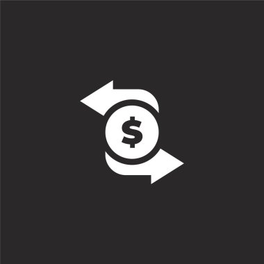 para simgesi. Web sitesi tasarımı ve mobil, uygulama geliştirme için dolu para simgesi. siyah arka plan üzerinde izole dolu yönetim koleksiyonundan para simgesi.