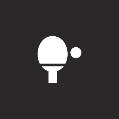 ping pong simgesi. Web sitesi tasarımı ve mobil, uygulama geliştirme için doldurulmuş ping pong simgesi. siyah arka plan üzerinde izole dolu hobiler ve serbest zaman koleksiyonundan ping pong simgesi.