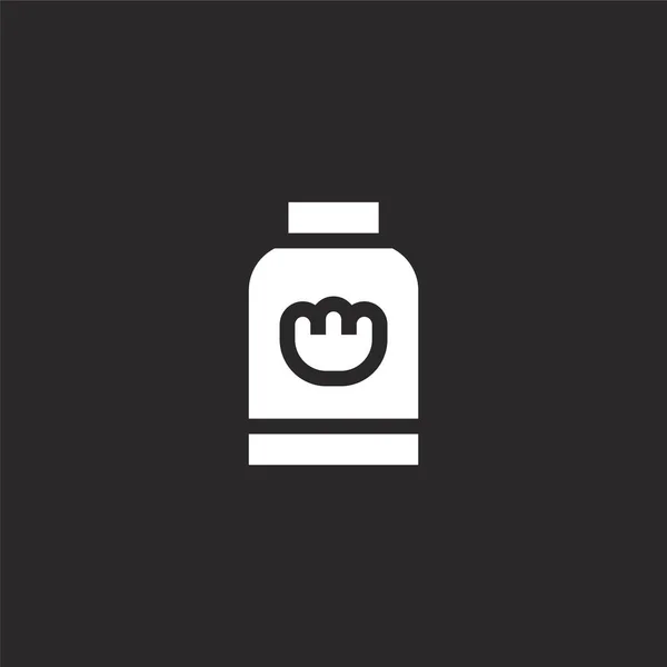 Икона мыла. Заполненная иконка мыла для дизайна веб-сайтов и мобильных приложений. мыльная иконка из коллекции заполненных домашних животных выделена на черном фоне . — стоковый вектор
