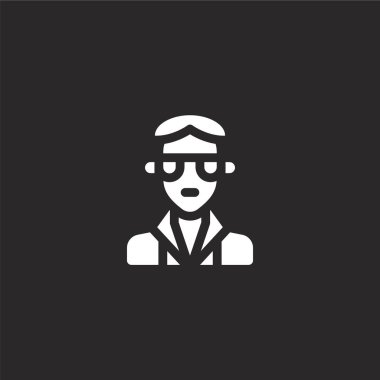 tuzakçı simgesi. Web sitesi tasarımı ve mobil, uygulama geliştirme için dolu trapper simgesi. siyah arka plan üzerinde izole dolu kentsel kabileler koleksiyonundan trapper simgesi.