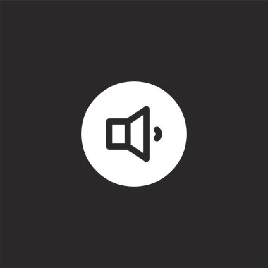 düşük hacim simgesi. Web sitesi tasarımı ve mobil, uygulama geliştirme için doldurulmuş düşük hacimli simge. siyah arka plan da yalıtılmış dolu müzik multimedya koleksiyonundan düşük hacimli simge.