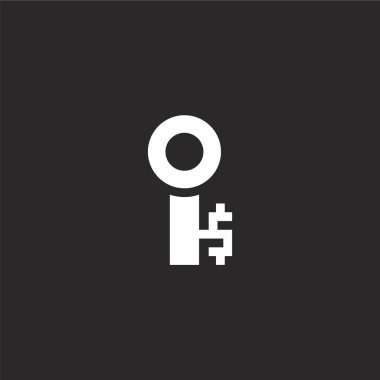 anahtar simgesi. Web sitesi tasarımı ve mobil, uygulama geliştirme için doldurulmuş anahtar simgesi. siyah arka plan da yalıtılmış dolu pazarlama koleksiyonundan önemli simge.