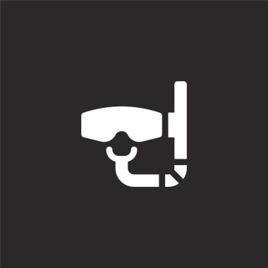 şnorkel simgesi. Web sitesi tasarımı ve mobil, uygulama geliştirme için doldurulmuş şnorkel simgesi. siyah arka plan üzerinde izole dolu deniz yaşamı koleksiyonundan şnorkel simgesi.